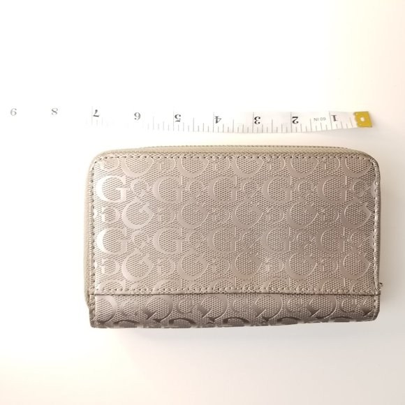Guess Grey Wallet Purse Zip Around Clutch Bag with Logo Design - Very Good - Picture 10 of 10